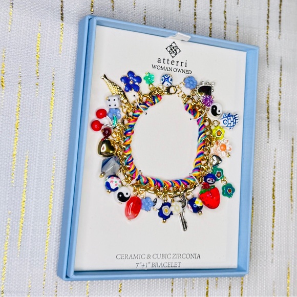 Atterri Woman-Owned Charm Bracelet | Ceramic & CZ | Viral Statement Jewelry - Picture 4 of 4